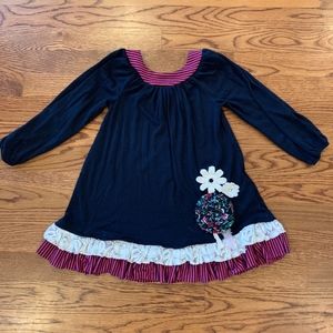 Twirls & Twigs girls navy w/ pink dress/tunic